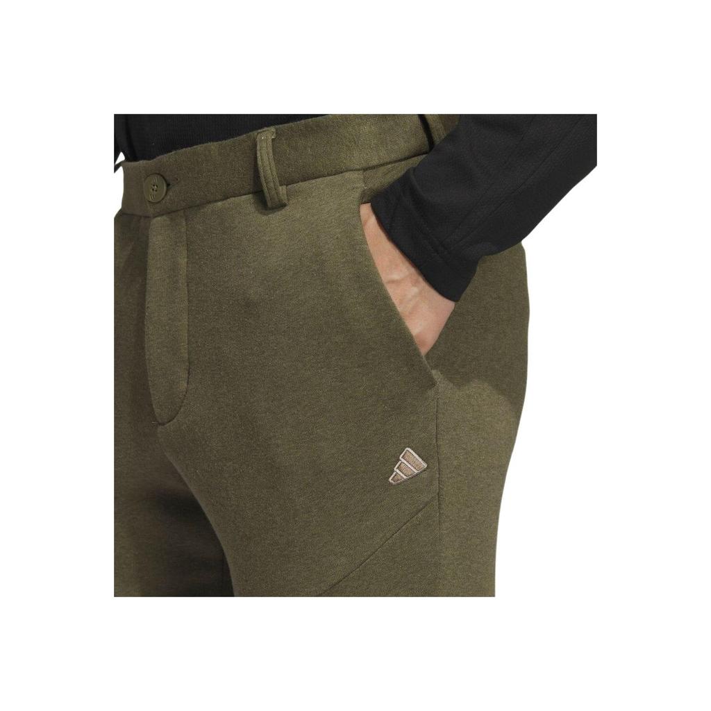 Adidas Solid Color Logo Print Cuffed Knit Sports Pants Men bottoms Olive-Green IA2617