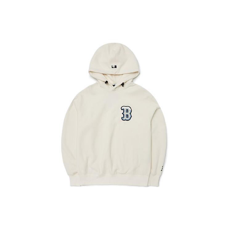 MLB Boston Red Sox Sweatshirts Unisex Ecru Hooded Moderate Regular 3AHDBS124-43CRS M