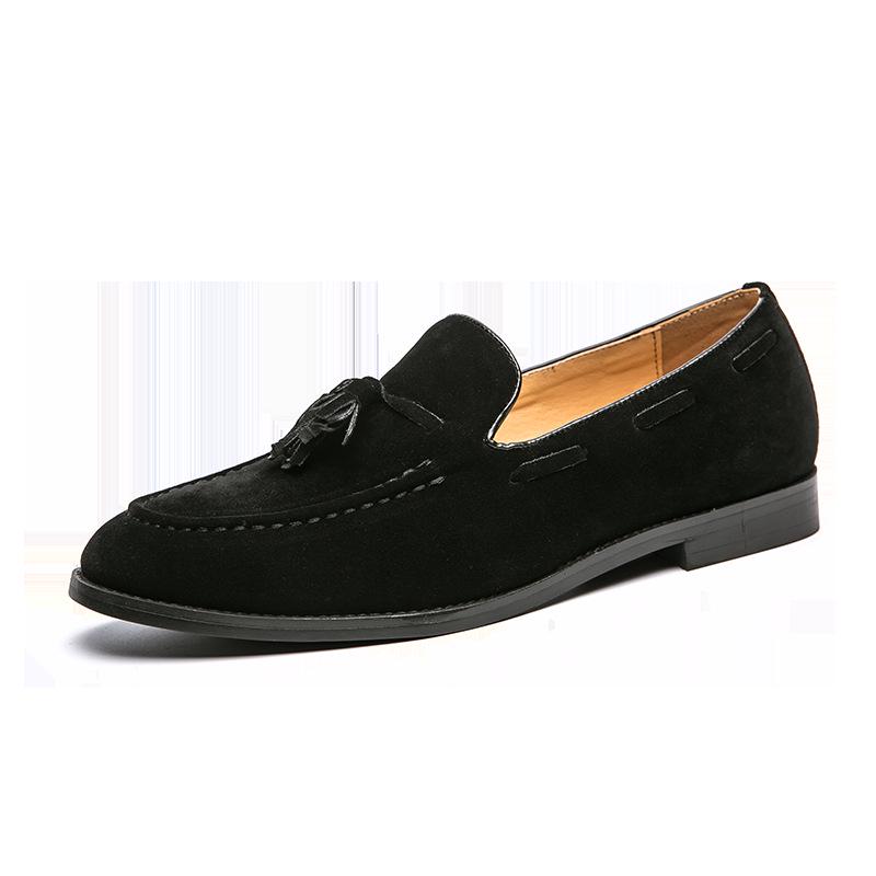 Spring Matte Tassel Slip-on Leather Shoes for Men - Versatile British Nightclub Style, Large Size