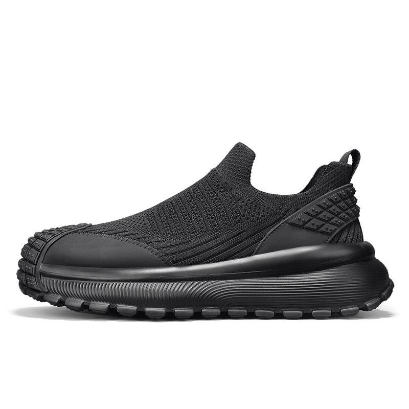 Fashion 2025 Men's Breathable Mesh Slip-On Sneakers Rubber Toe Cap Non-Slip Work Shoes Comfortable Casual Athletic Minimalist Footwear