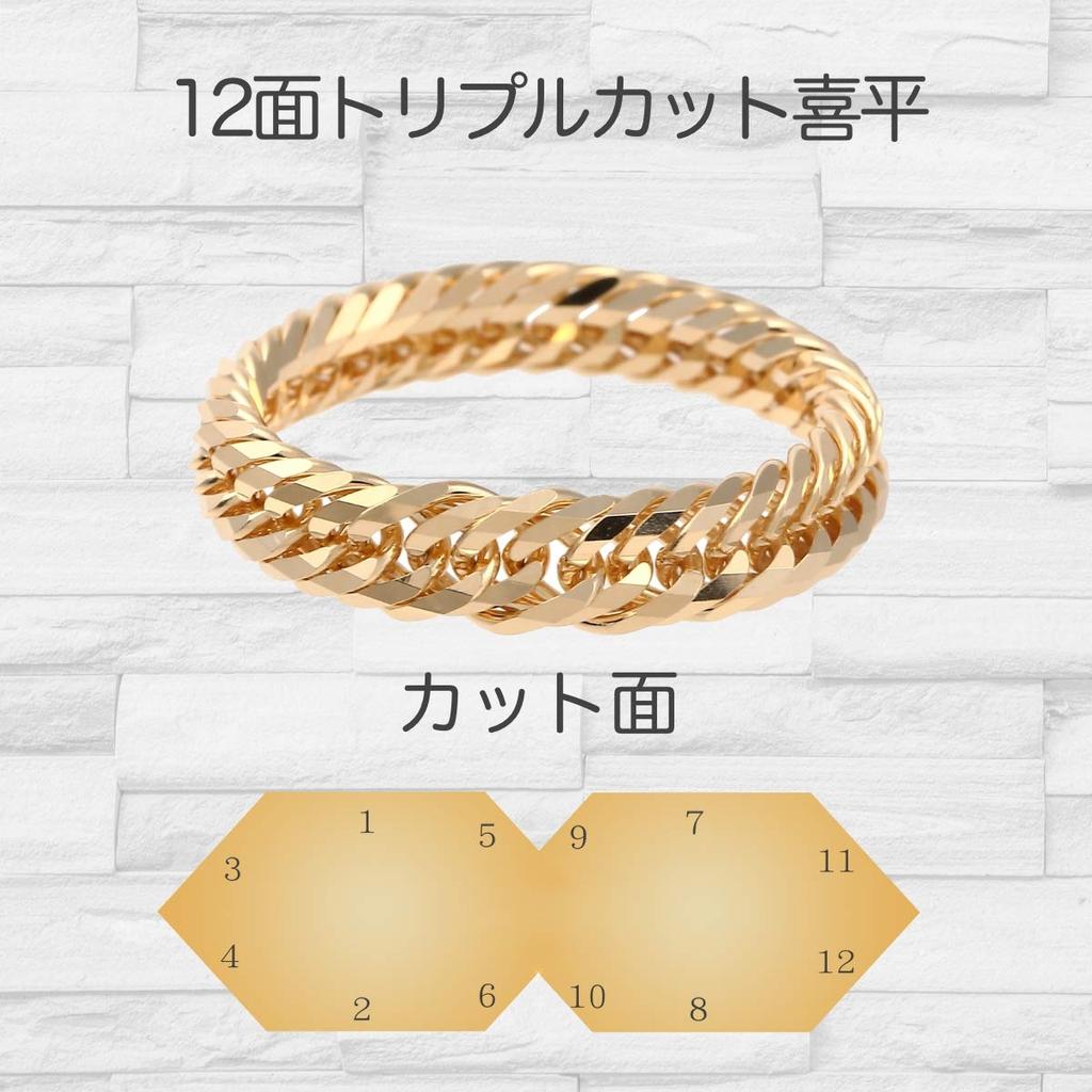 18K Gold Curbside Made in Japan Diameter Outer Diameter Size [Fairy Carret] 12-Sided Ring, (Inner 15.66mm, 19.06mm, 9)