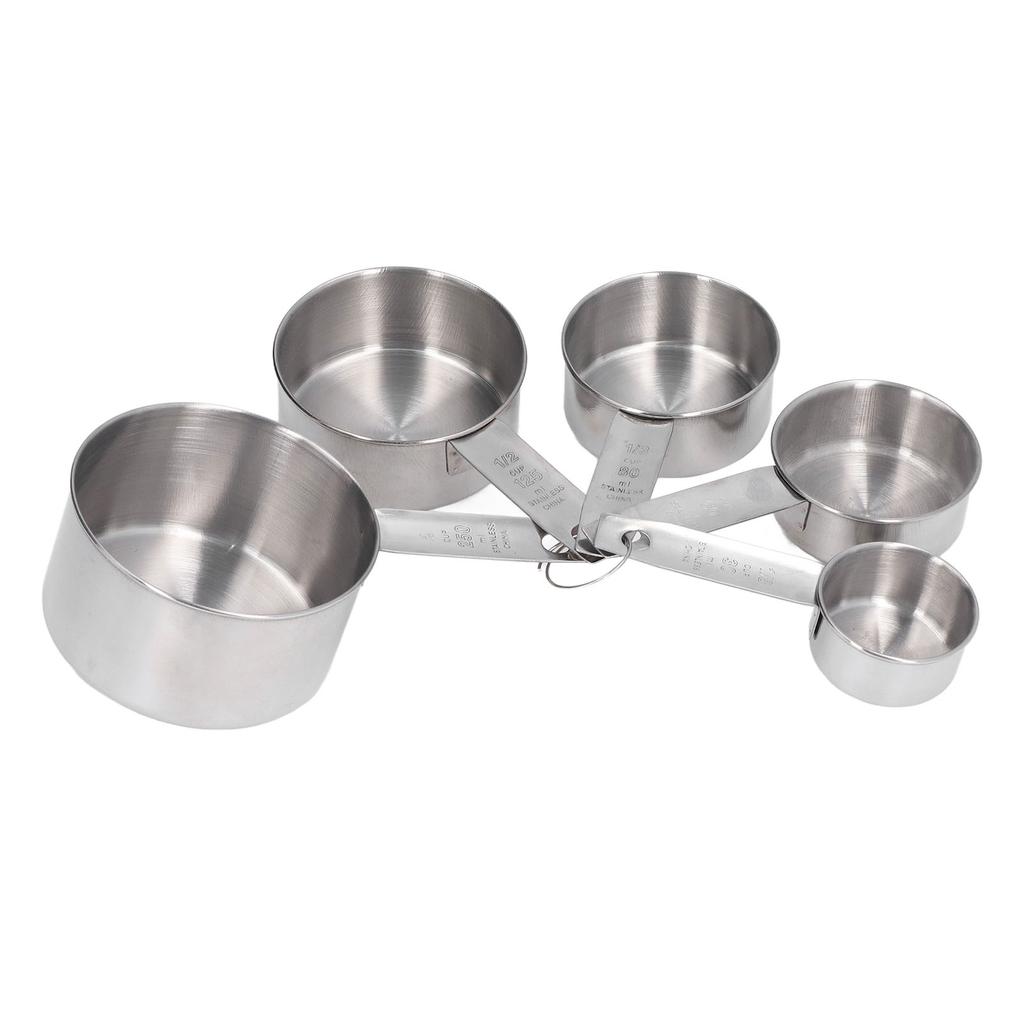 5pcs Stackable Stainless Steel Measuring Cups Set with Scale Kitchen Cooking Baking Tool
