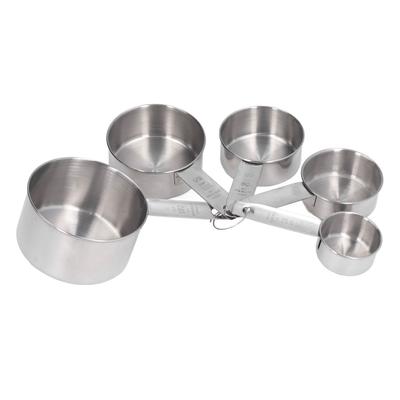 5pcs Stackable Stainless Steel Measuring Cups Set with Scale Kitchen Cooking Baking Tool