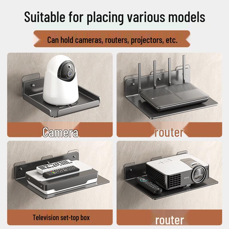 No-Drill Wall-Mount Bracket for Monitor, Camera, or Router Shelf