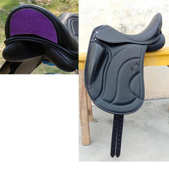 

Leather Dressage Monoflap Saddle with Changeable Gullets – Elegant Cantle Design 18 Inch чорний