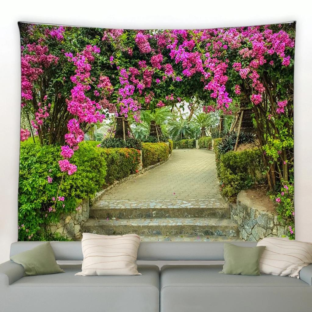 Spring Garden Flowers Wall Decor Tapestry Home Living Room Tapestry