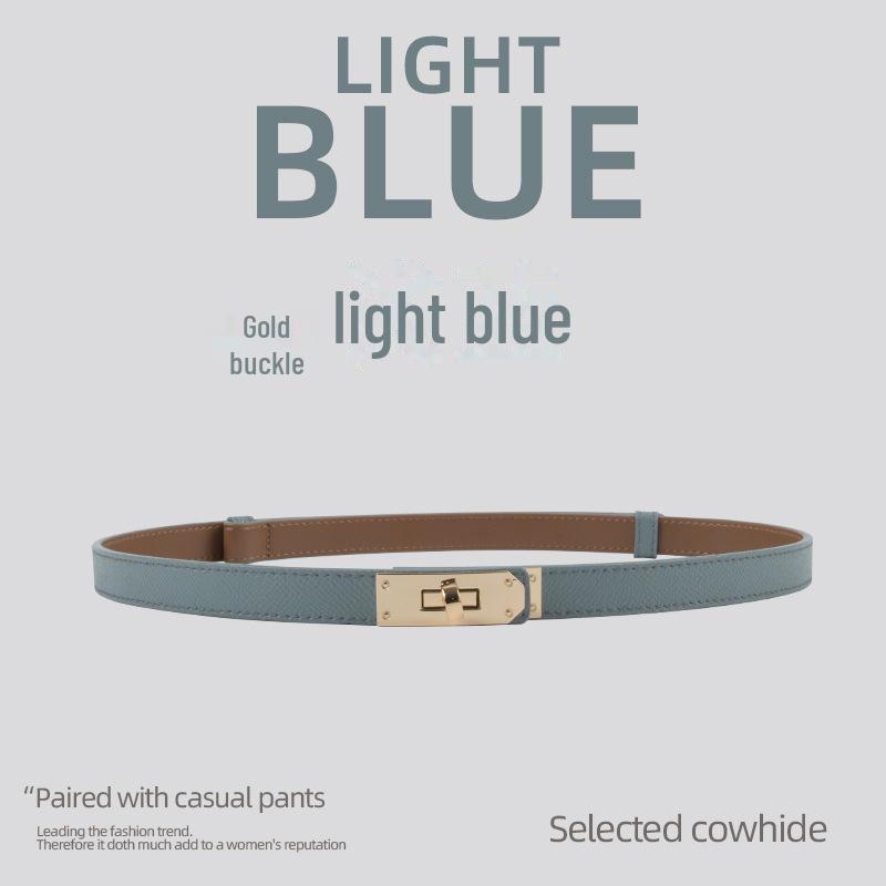 Vintage Stil Echtes Leder Damen Skinny Taillengürtel zur Kleiderdekoration