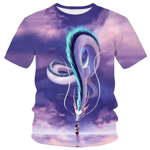3D Dragon Print T-shirt Men's Women's Fashion Streetwear T-shirt Harajuku Cool Animal Shirt Anime Short Sleeve Tops Tees