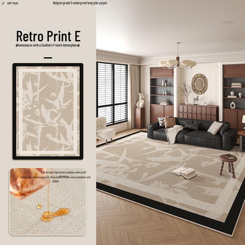 2025 Vintage French Living Room Carpet - Dirt-Resistant, Easy Care, Wash-Free, Light Luxury, High-End Floor Mat.