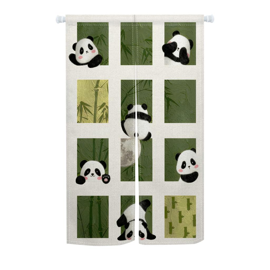 Japanese Style Noren Door Curtains Cute Cat Cherry Blossom Bird Patterns Polyester Doorway Kitchen Entrance Half Curtain For Cooking Area Made Of