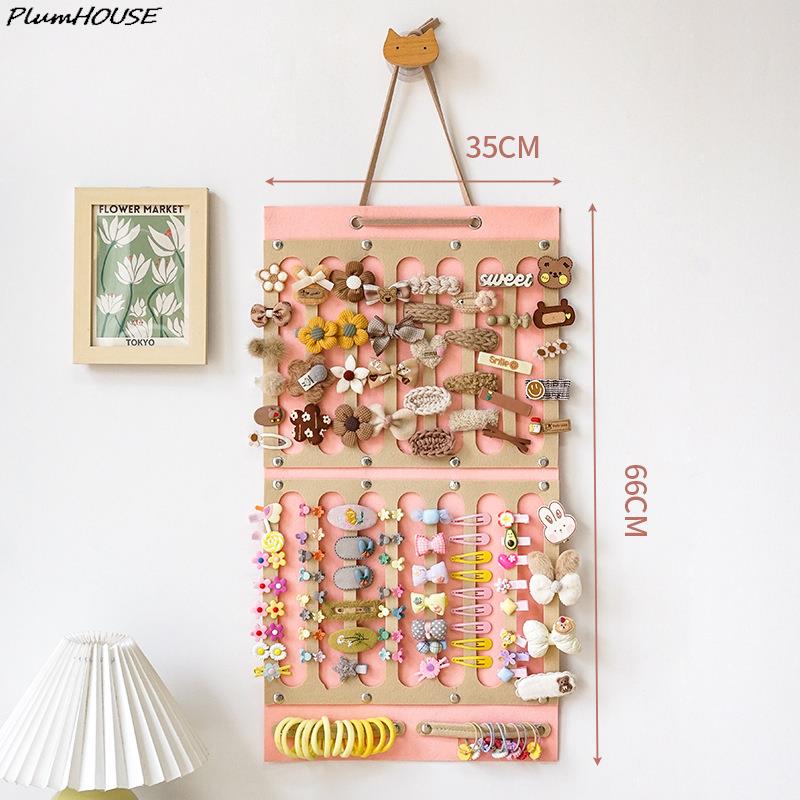 Organizador de Laços de Cabelo Grande Capacidade Porta-Tiara Pendurado na Parede Cabide de Presilhas de Cabelo Economizador de Espaço Cabelo Decoração de Parede para Quarto de Meninas