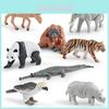 Ensemble de modèles d'animaux asiatiques réalistes avec Panda Tigre Gorille Crocodile et Éléphant