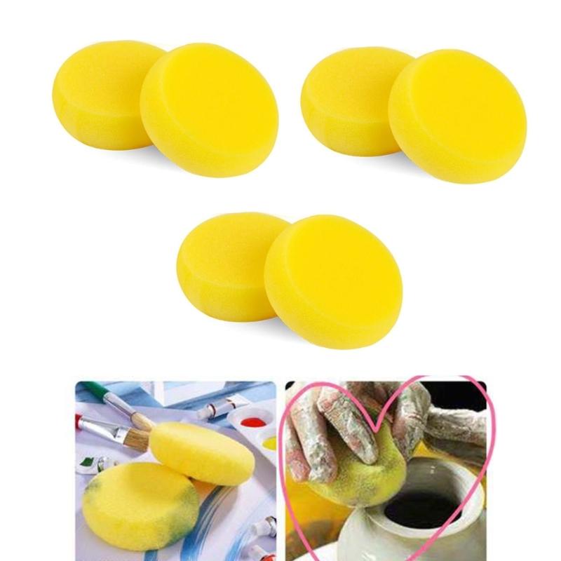 25Pieces Round Absorbent Sponges 7cm Washable Synthetic Sponges Watercolor Sponges for Ceramic Art Craft Face Painting