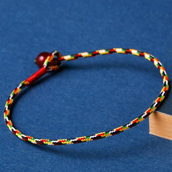 Five-Color Dragon Boat Festival Hand-Woven Bracelet/Anklet: Unisex Good Luck Red Rope for Couples and Children