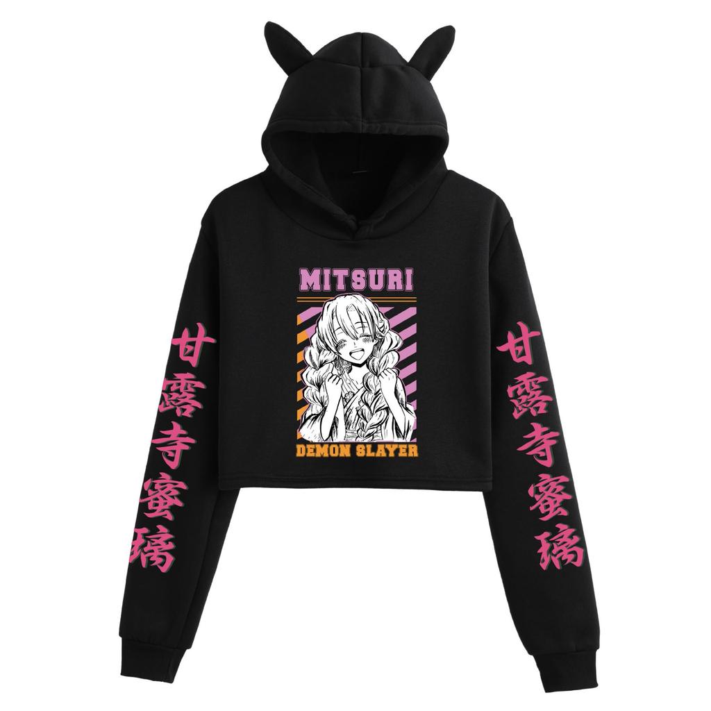 Demon Slayer Cat Ear Anime Hoodie for Women