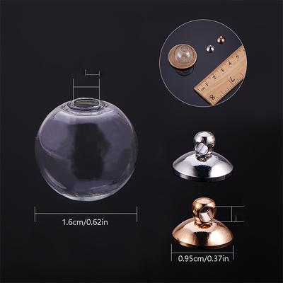 1 Set 30pcs DIY Pendant Making Kit, Round Mechanized Blown Glass Globe Beads, Clear Glass Globe Bottle Charms Pendants