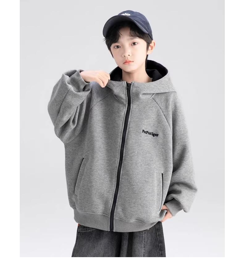 Boys' Hooded Sweatshirt Jacket - Trendy Autumn Wear for Kids