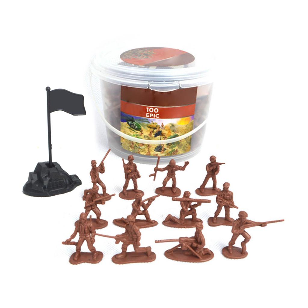 100PCS Children Toy Mini Military Soldiers Figures Models Playset Desk Decor Toddler Army Men Kids Toy Gift Accessories