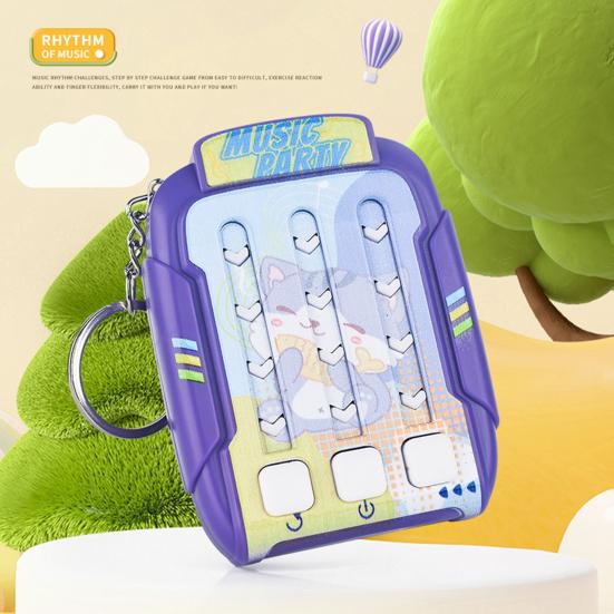 Fast Push Rhythm Game Machine with Music Light Stress Relief Electric Handheld Musical Challenge Toy Kids Adults