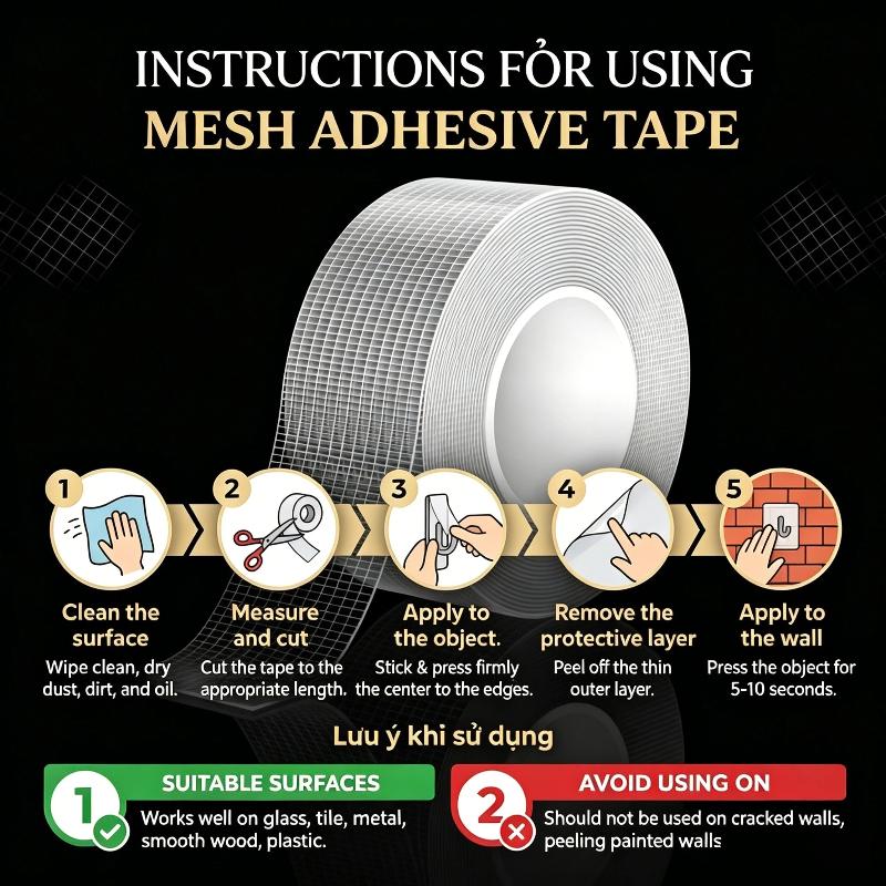 Nano Tape Double-Sided Tape Transparent Mesh Tape Magic Tape With No Marks
