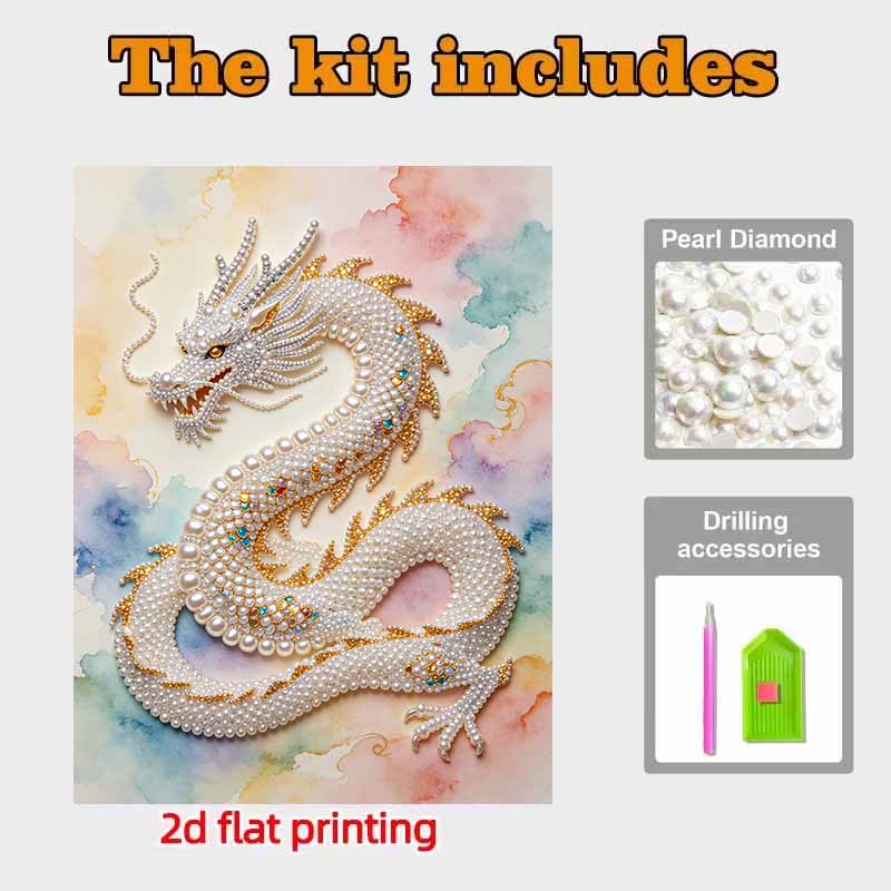 Pearl Art Painting Home Wall Decor Pearl Gemstone Painting Chinese Dragon Crafts Adult/Beginner Gift Creative Home Decor Unframed Art