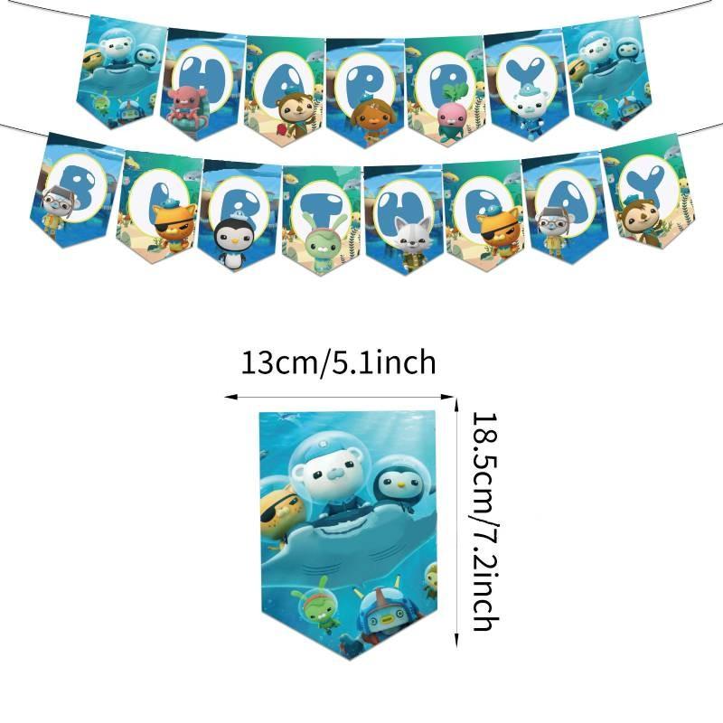 Colorful Octonauts Birthday Party Decoration Set With Spiraling Banners And Balloons