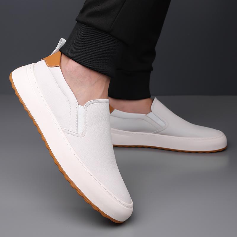 Fashion High Quality Leather Casual Shoes Thick Soles Increased Height for Office Men's Business Shoes Simple Fashionable Men's Loafers