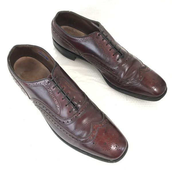

Vintage 80s-90s Allen Edmonds McAllister Full Brogue Wingtip Shoes Size 13AAA 27.0-28.5cm Burgundy
