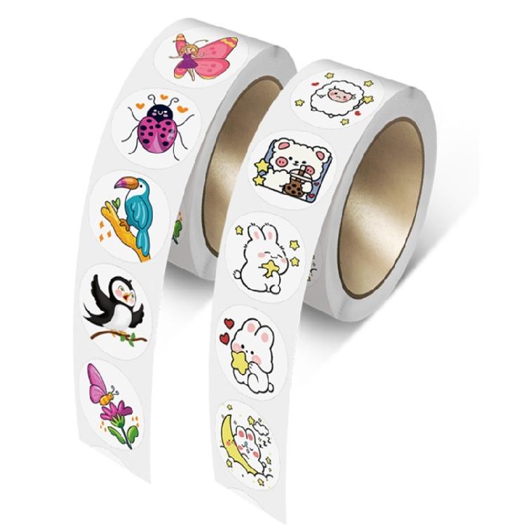 500 Pcs/Roll Rewards Stickers for Kids Cartoon Insect Stickers Animal Stickers Water Bottle Sticker