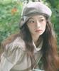 ITZAVIBE Button Newsboy Cap - Taupe Gray