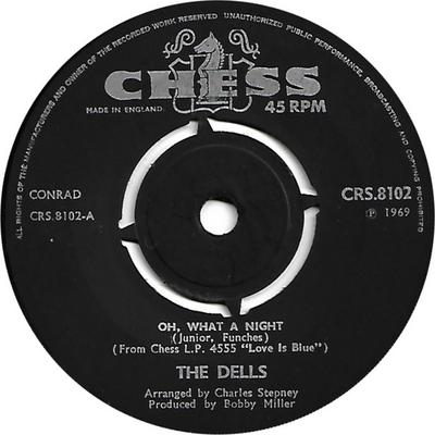 Disque 7 pouces DELLS - Oh, Quelle Nuit CRS8102 Chess 1969 Royaume-Uni Soul/Funk Occasion