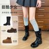 Autumn And Winter White Lace Knee Socks Ins Tide Knight Boots Inner Socks Women'S High Socks Zhuji Socks