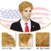 Peluca Rubia Sintética para Disfraz de Hombre, Corte Pixie en Capas Resistente al Calor, Pelucas de Personajes Famosos para Cosplay, Gorra de Béisbol Roja