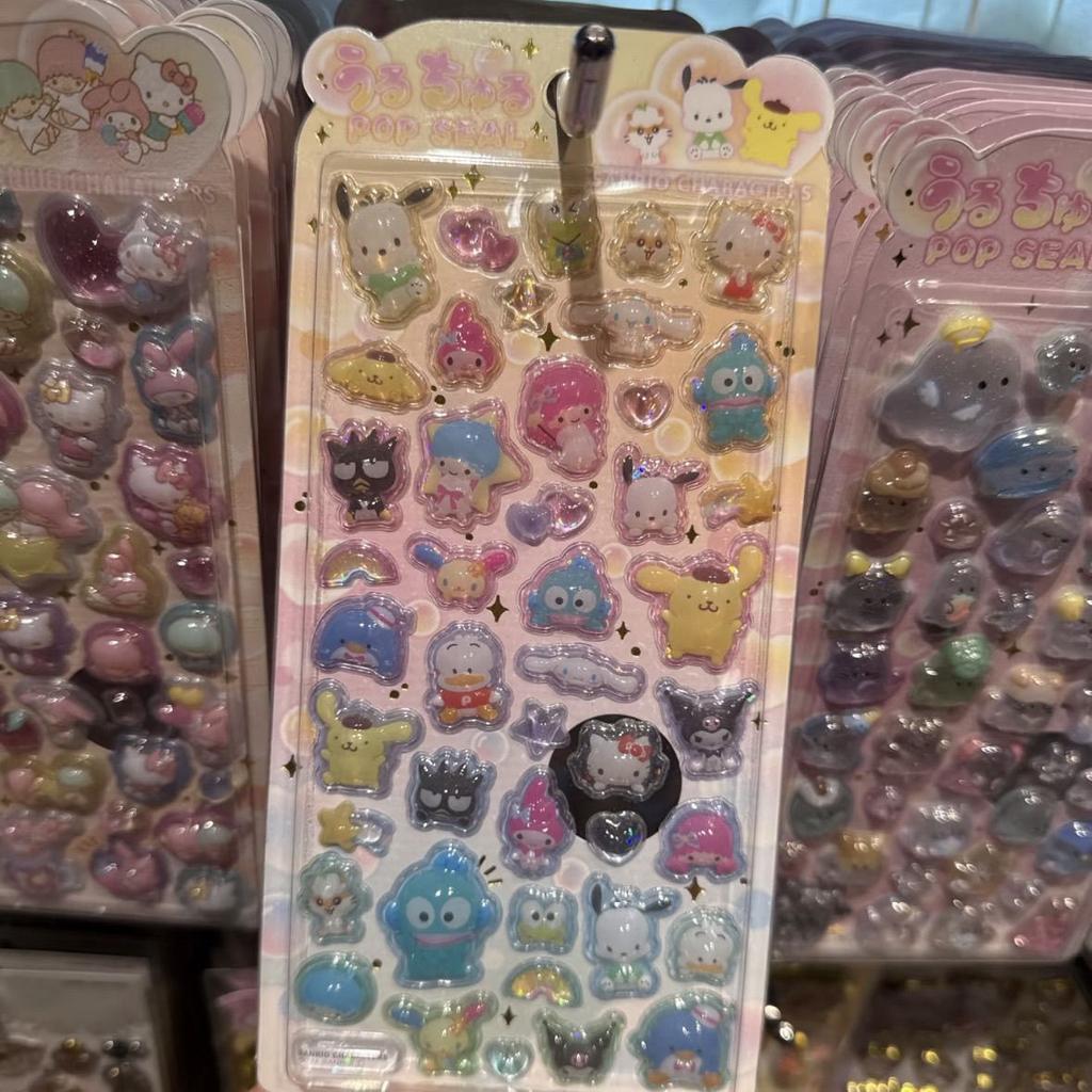 1/4Pcs 3D Solid Relief Stickers Cute Kuromi Pompompurin Stickers For Kids Phone Case Diy Decoration Crafts