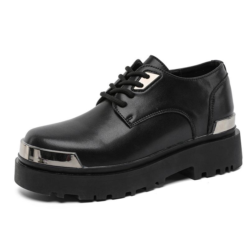 Leather Shoes Men's Platform British Style Breathable Business Dress Shoes Men's Korean Version Casual Versatile Trend Wedding Men's Shoes