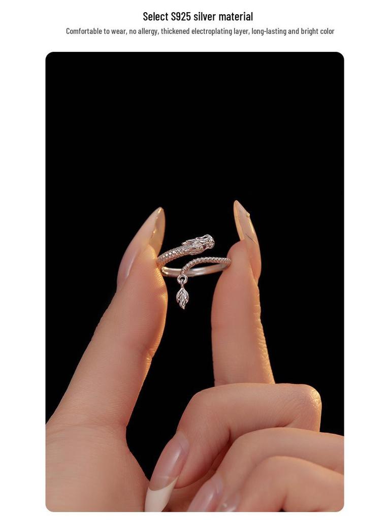 High-Grade S925 Silver Dragon & Phoenix Zodiac Couple Ring
