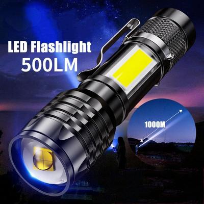 Torcia LED Ricaricabile ad Alta Potenza Mini Torcia Zoom Campeggio All'Aperto Lampada Forte Lanterna Impermeabile Torcia LED