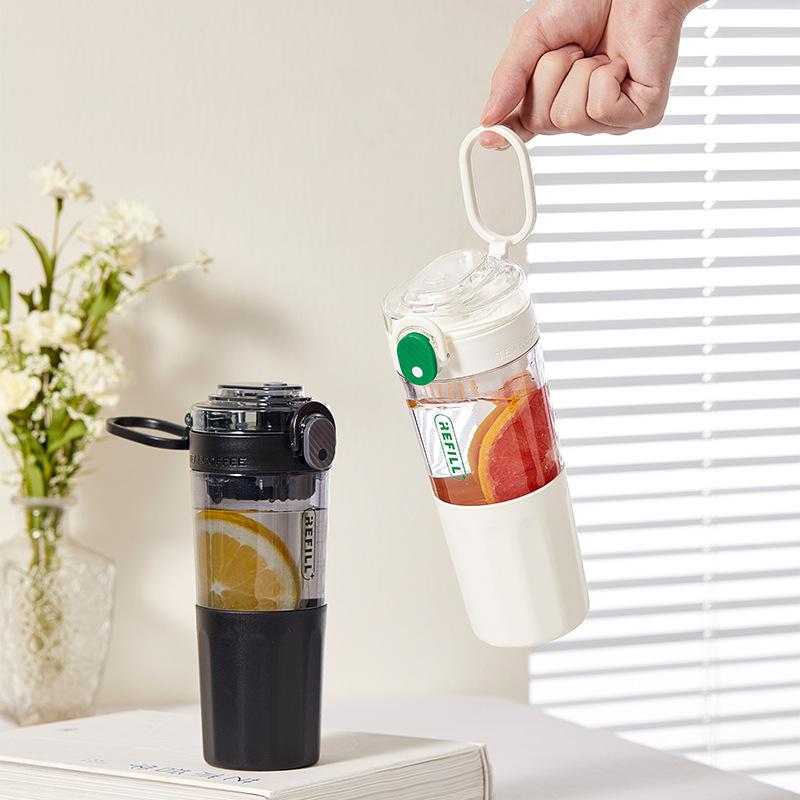 450Ml Plastic Transparent Water Bottle with Tea Filter Drinking Portable Sport Cup Kid School Outdoor Sport Camping
