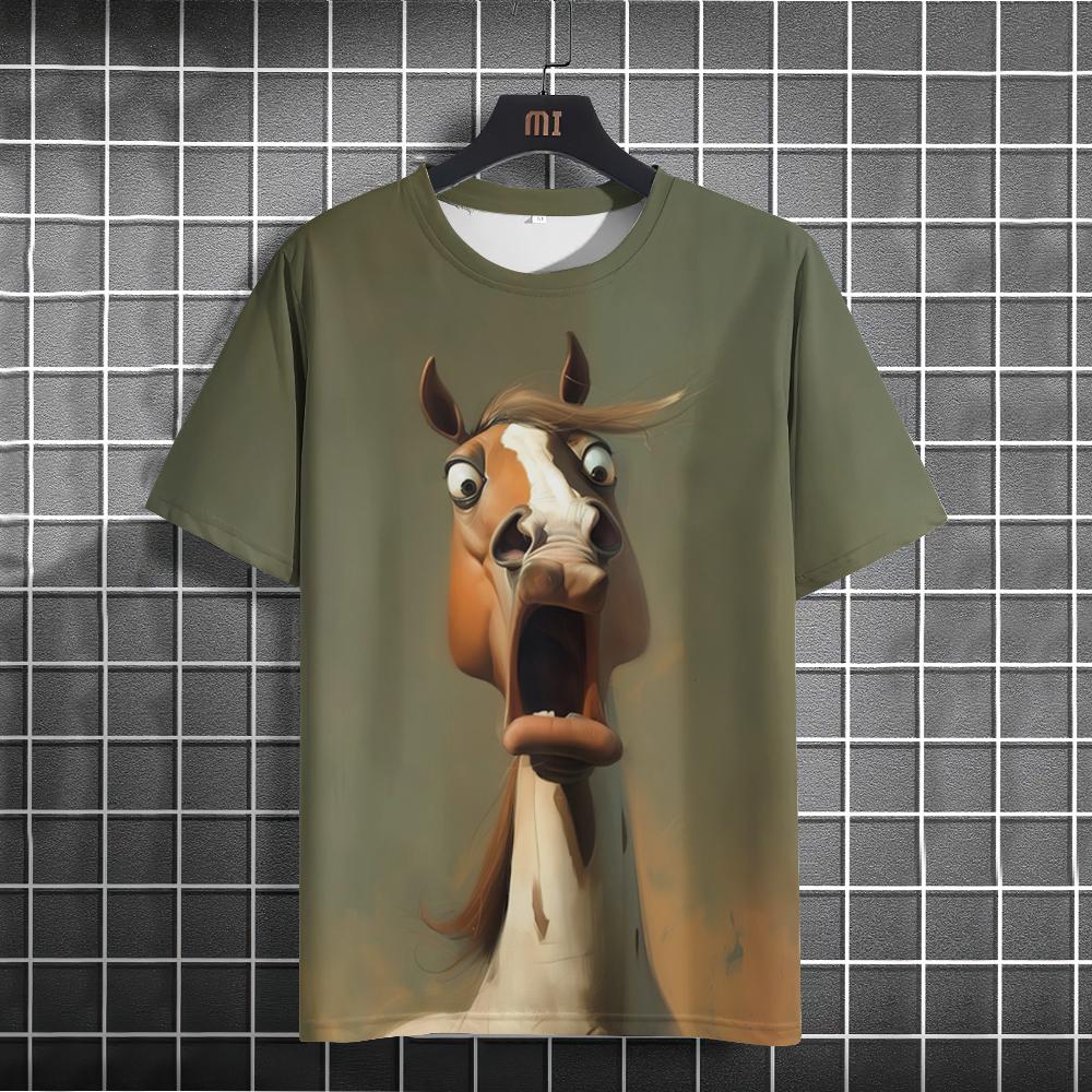 Summer Funny Animal T-Shirt For Men Graphic 3D Printed Men's T-shirt Casual Short Sleeve Tees Oversized Men’s Clothing Tops