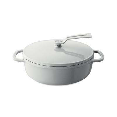 Vermicular Litinový smaltovaný hrnec 22 cm Mořská sůl Bílá Vaření bez vody Pečení bez vody Včetně speciálního receptáře Hrnec do trouby 2 víka [Plochý typ]