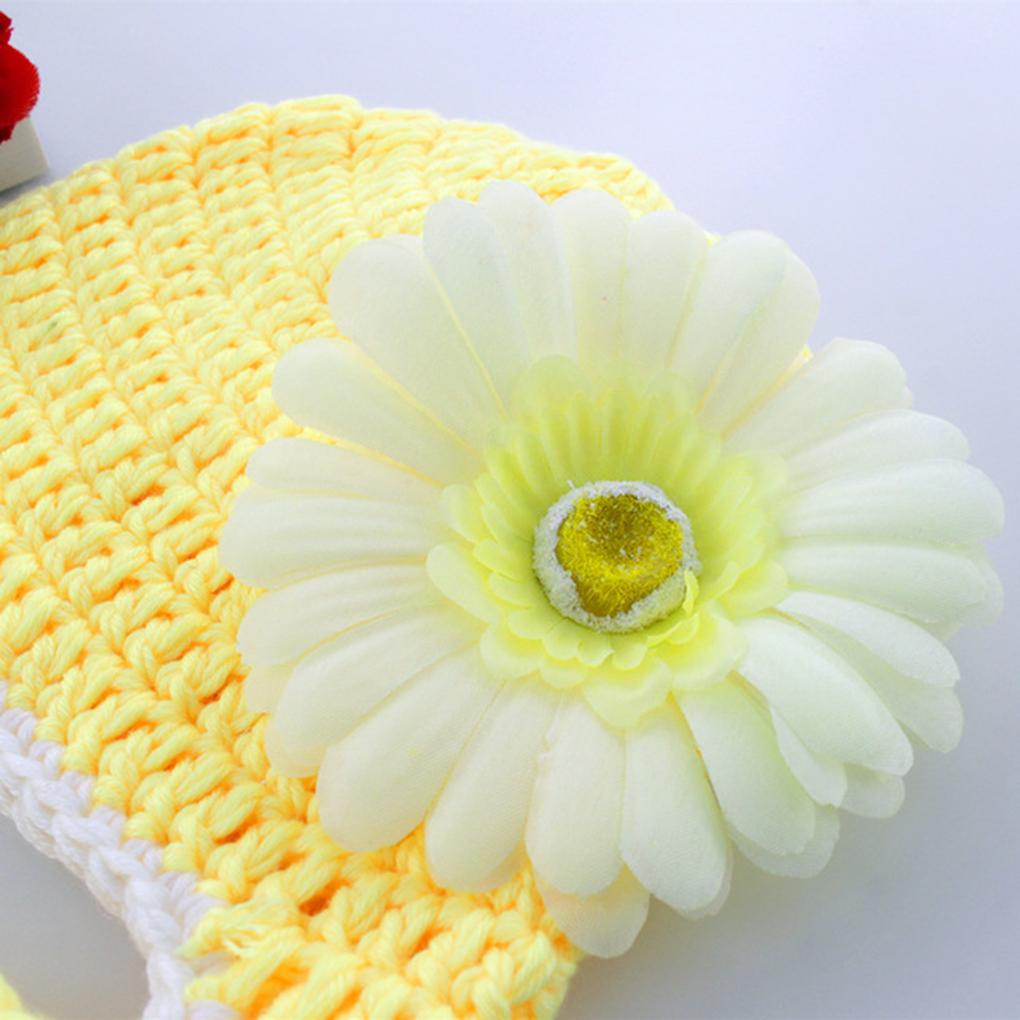 Newborn Photography Props Infant Costume Outfit with Flower Headband Baby Girl Fotografia Crochet Costumes
