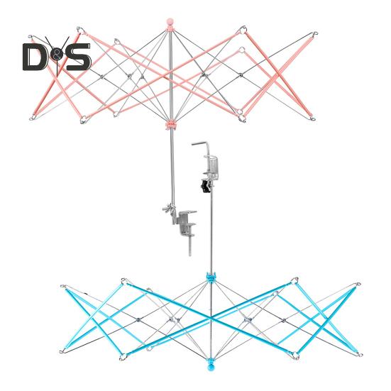 Garnwickler, faltbar, Garnwickler aus Metall, tragbarer Regenschirm-Garnknäuelwickler, Stranghalter mit Tischklemme für Strick- und Häkelzubehör