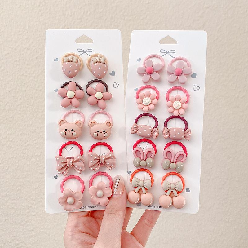 10-30PCS/Set, Cute Cartoon Animals, Hair Bands, Girls, Elastic Rubber Band, Headwear, Hair Accessories