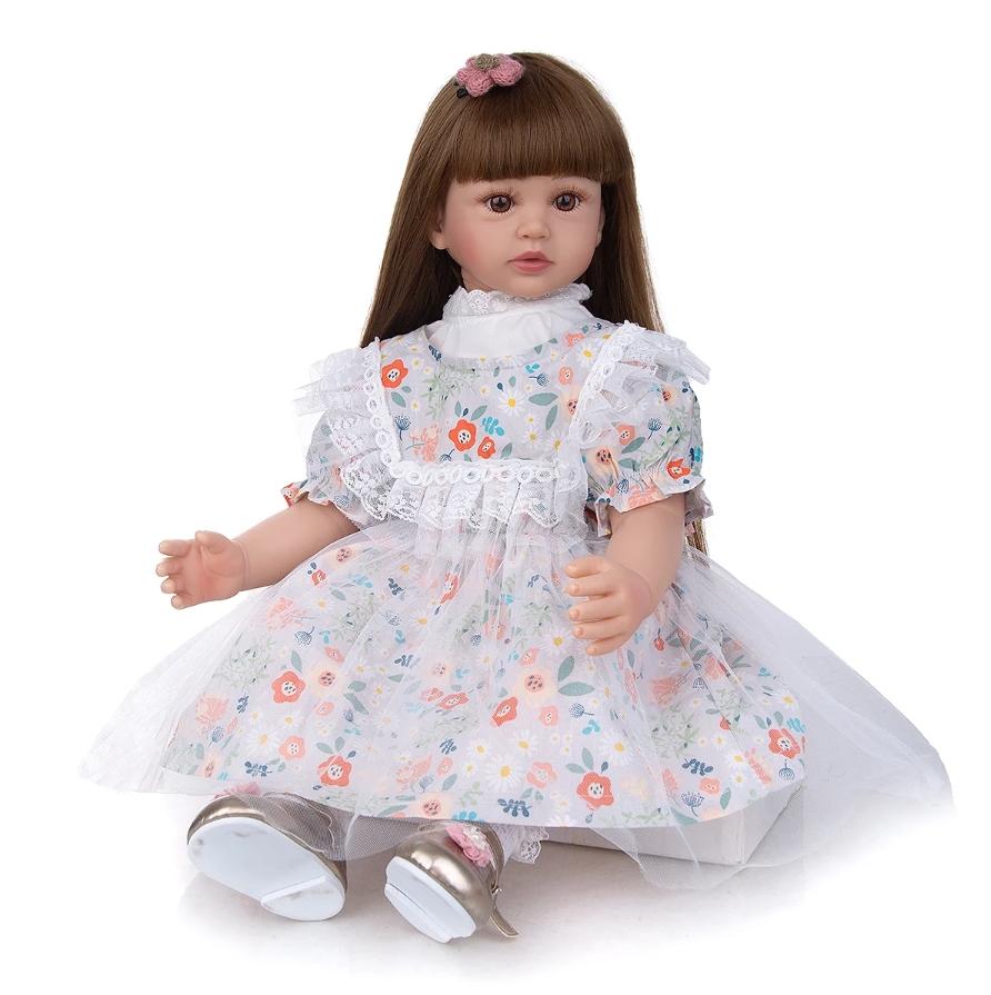 Neues Design KEIUMI Elegante wiedergeborene Mädchenpuppen 24'' 60 cm Prinzessin weiches Vinyl-Baby wiedergeboren mit langen goldenen Locken Weihnachtsgeschenke