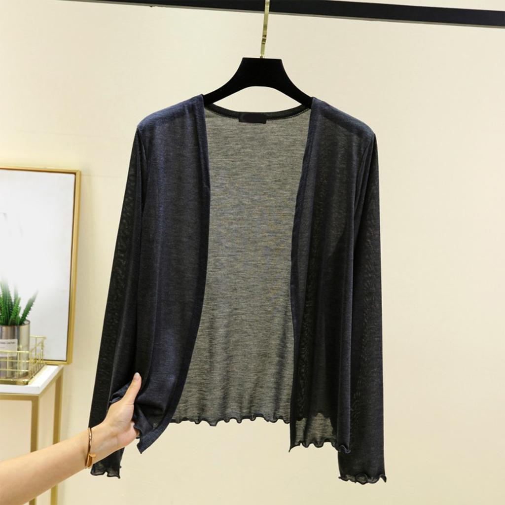 Women's Loose And Comfortable Long Sleeve Short Cardigan Vest Lightweight Outerwear