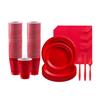 Solid Color Paper Plates Cups Disposable Tableware Christmas Birthday Party Decorations Kid Wedding Red Decor Gift