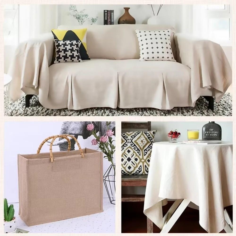 Retro 150*100cm Cotton Linen Fabric Solid Color Patchwork Sewing Fabric Handmade Raw Cloth For Cushion Cover Tablecloth