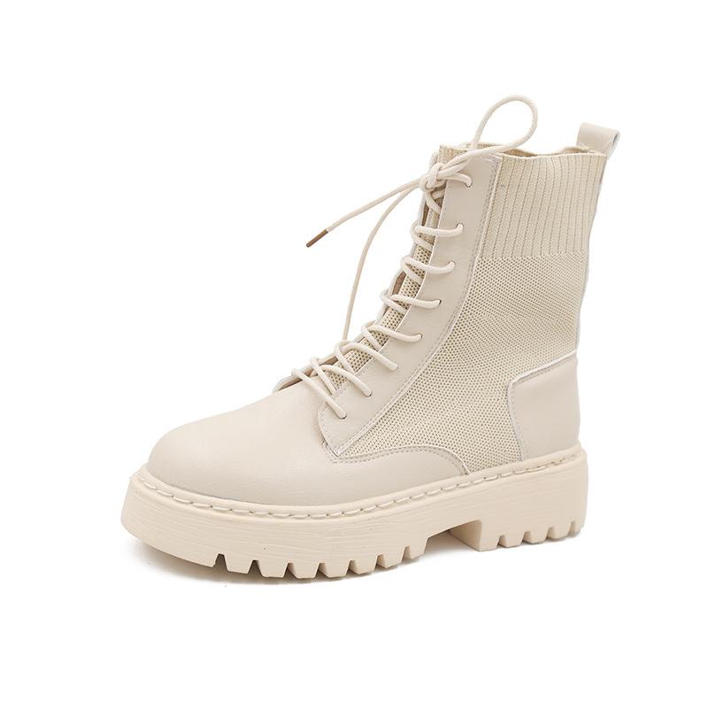 Fashion Ankle Boots for Women 2024 Autumn Motorcycle Boots Thick Heel PlatfoAnkle Brm Shoes Woman Slip On Round Toe Fashion Boots