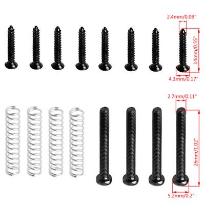 Humbucker Pickup Screws Springs Kit Ring Surround Mounting Guitar Parts Black