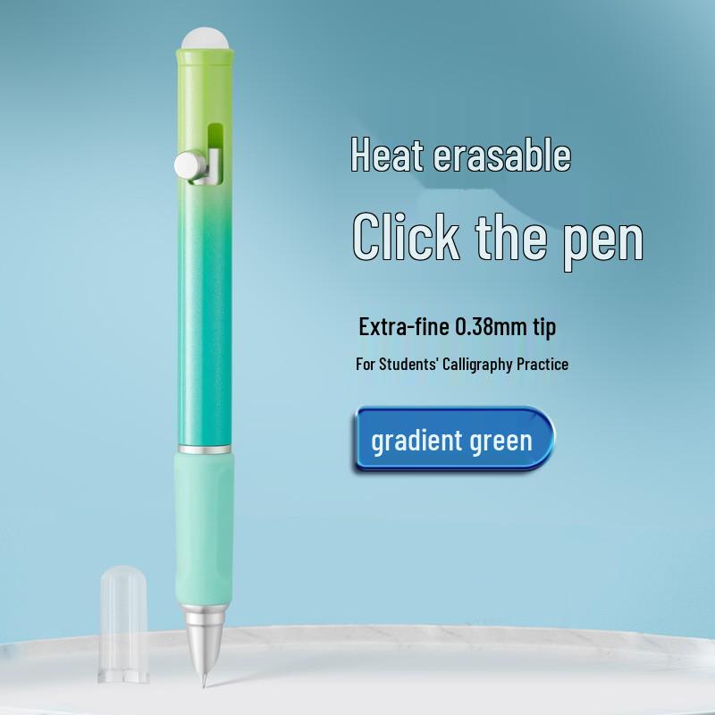Blue Erasable Fountain Pen for Students with Refillable Heat-Erase Ink and Eraser, Ideal for Writing Practice